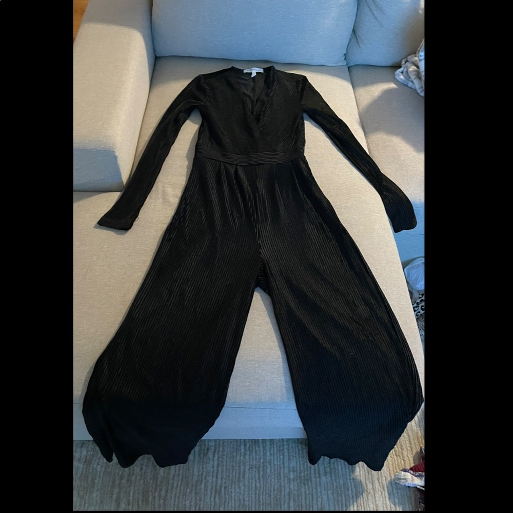 BCBGeneration Black Long Sleeve Jumpsuit